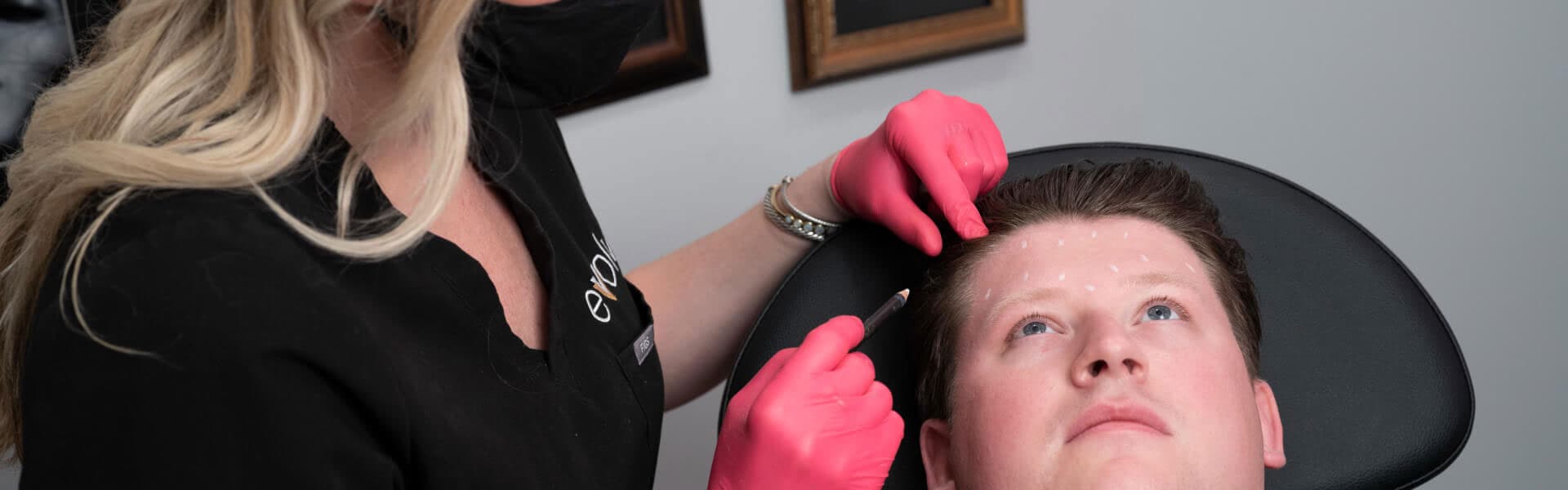 Man receiving botox injections