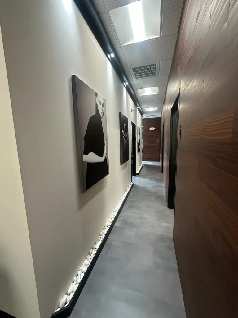 evolve med spa hallway at lancaster location