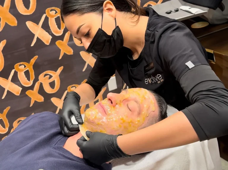 Evolve Med Spa Ridgewood NJ client getting facial mask done