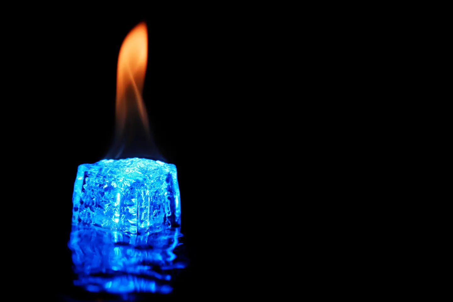 ice being melted with fire